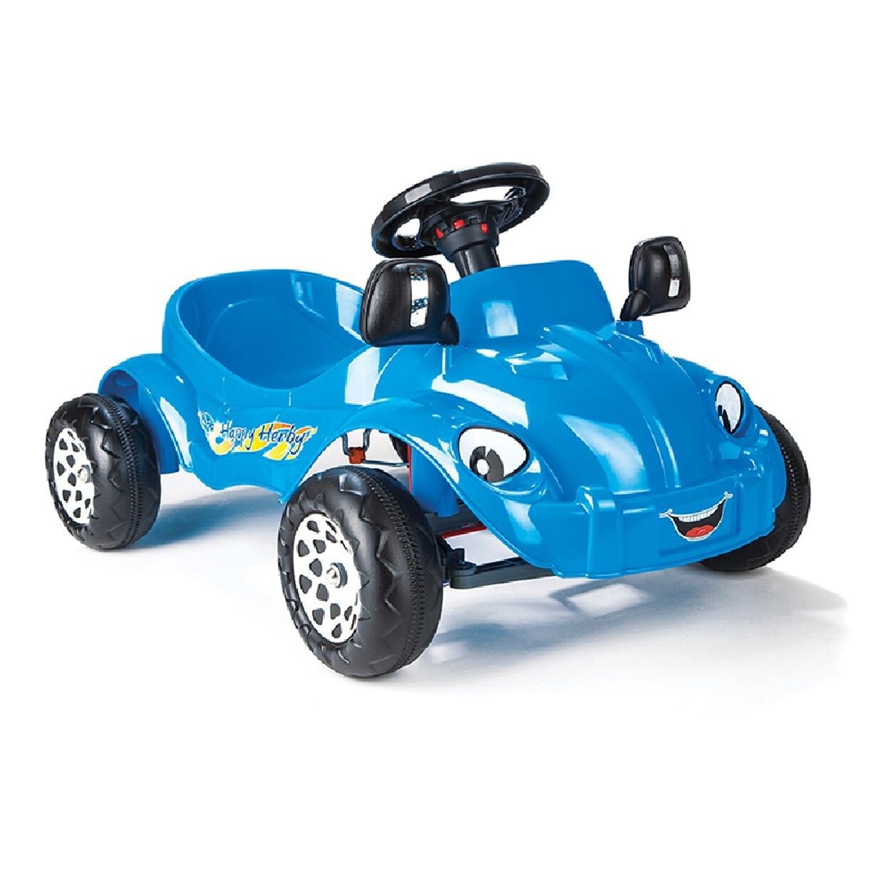 Pilsan Kinder Tretauto Happy Herby 07303, Lenkrad mit Hupe, Pedale, ab 3 Jahre blau
