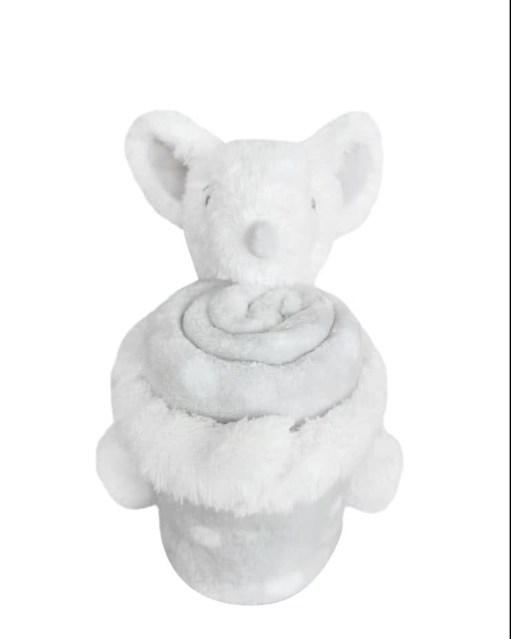 Kikkaboo Babydecke 2 in 1 Geschenkset Kuscheltier 25 cm Kuscheldecke 100 x 70 cm grau - Bild 1