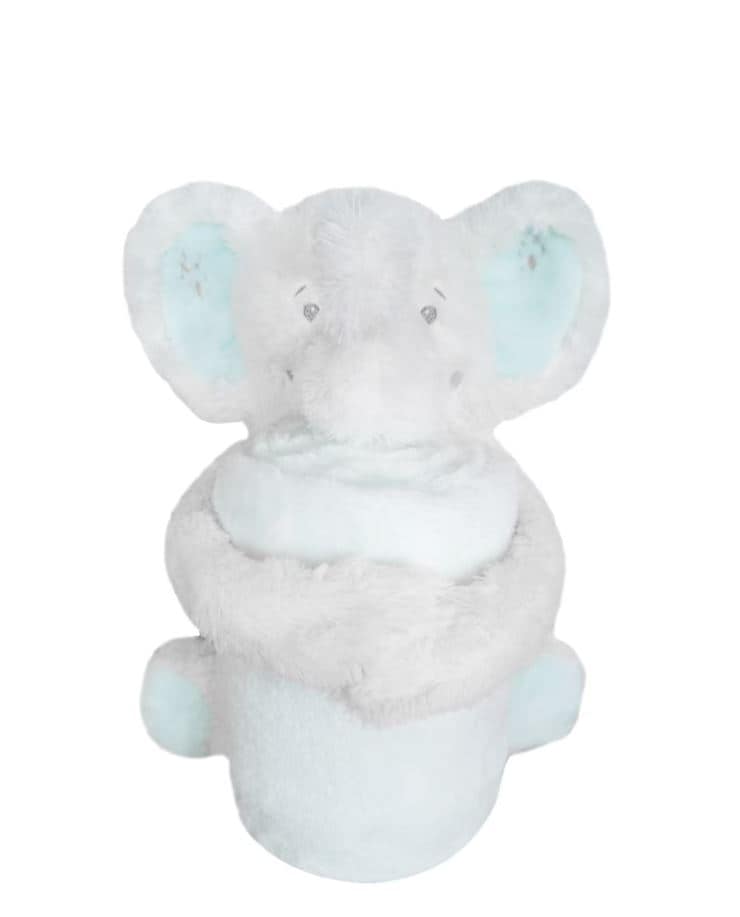 Kikkaboo Babydecke 2 in 1 Geschenkset Kuscheltier 25 cm Kuscheldecke 100 x 70 cm t&uuml;rkis - Bild 1