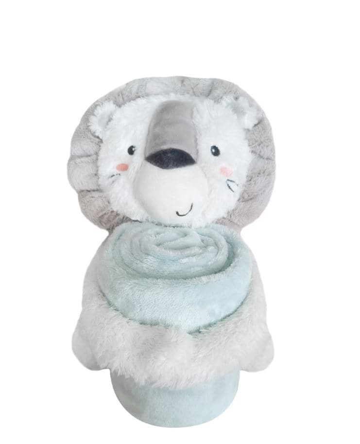 Kikkaboo Babydecke 2 in 1 Geschenkset Kuscheltier 25 cm Kuscheldecke 100 x 70 cm hellblau - Bild 1