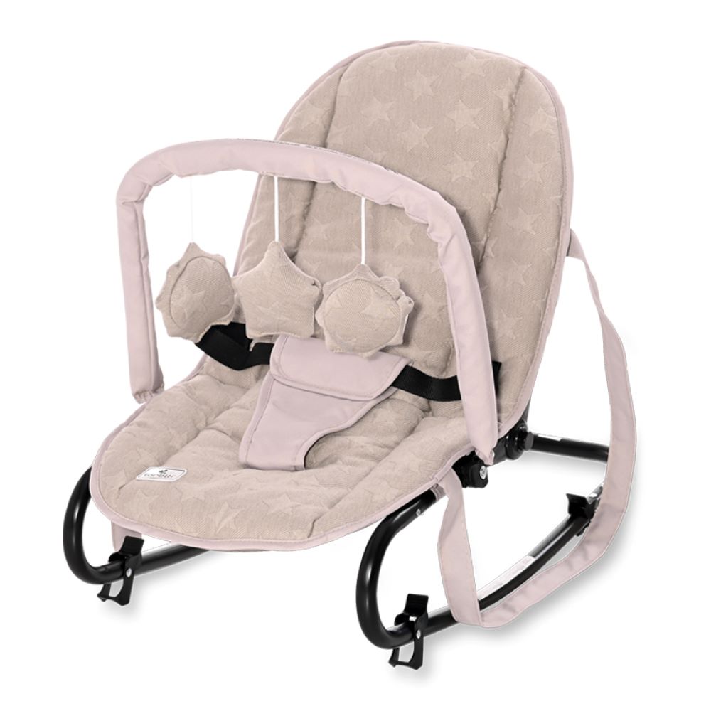 Lorelli Babywippe Eliza Luxe verstellbare R&uuml;ckenlehne, Spielbogen, Tragegriffe beige - Bild 1