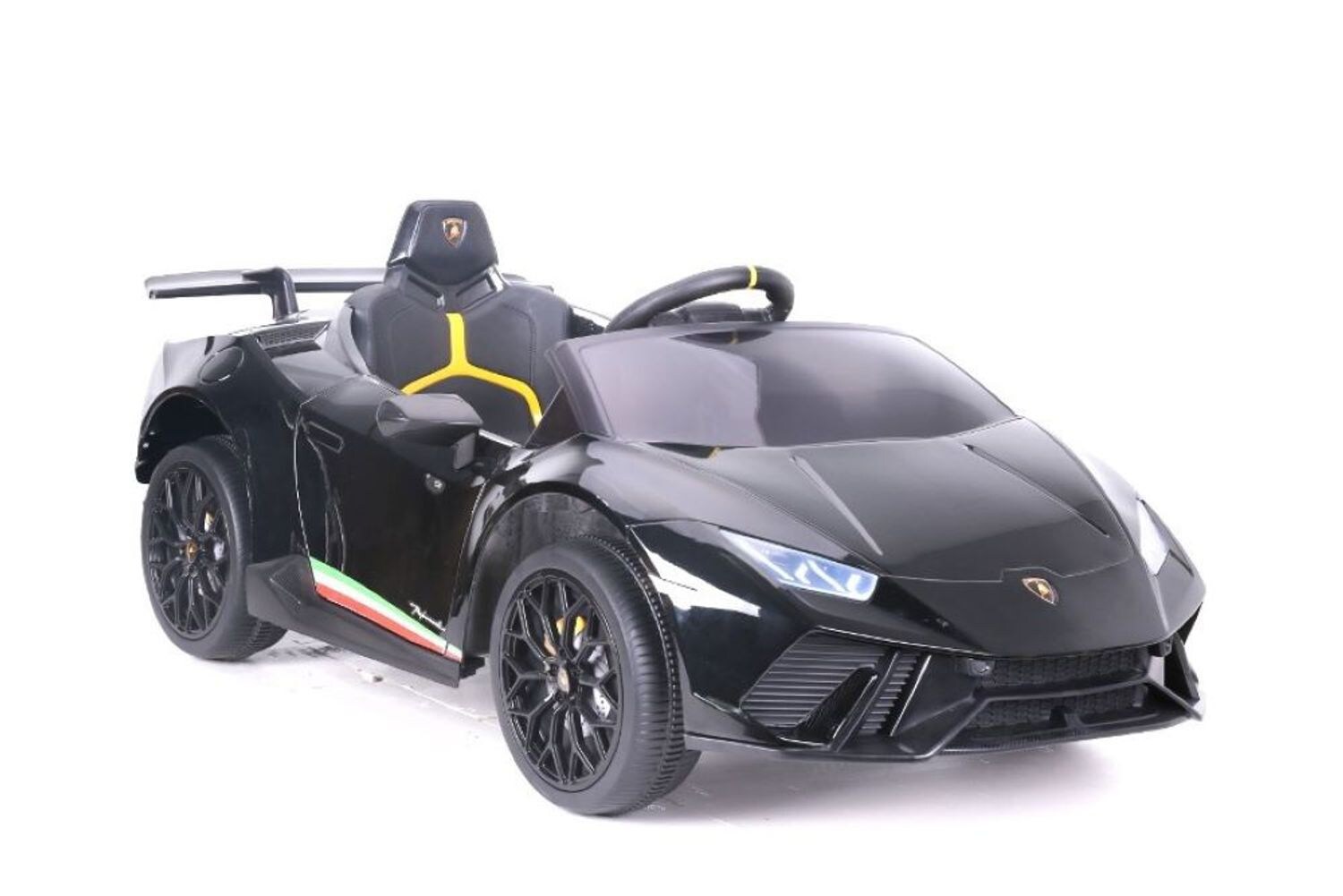 ES-Toys Kinder Elektroauto Lamborghini Huracan EVA-Reifen Scheinwerfer Bluetooth schwarz