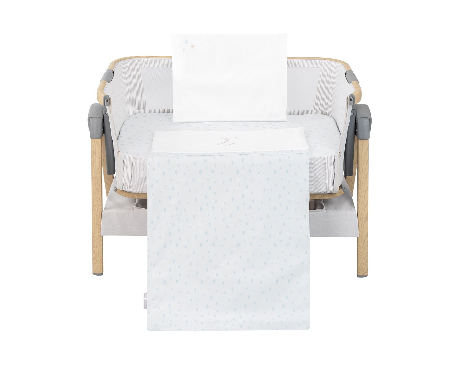 Kikkaboo Babywiege Bettwäsche-Set 5-tlg, Decke 85 x 55, Kissen 45 x 35, Laken grün | 03801101050577