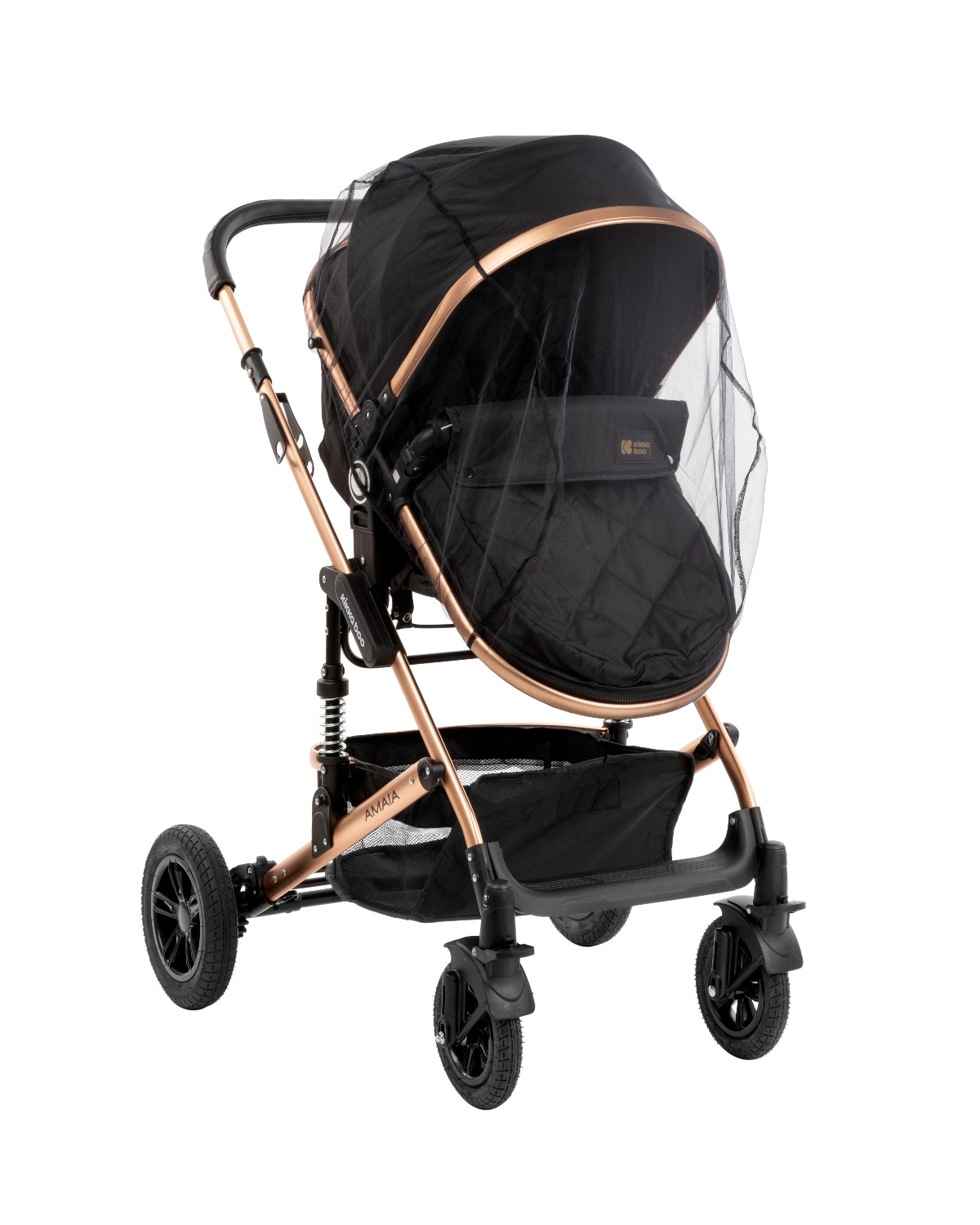 Kikkaboo Moskitonetz Kinderwagen, Insektenschutz, Universalgr&ouml;&szlig;e M&uuml;ckennetz T&uuml;ll schwarz - Bild 1