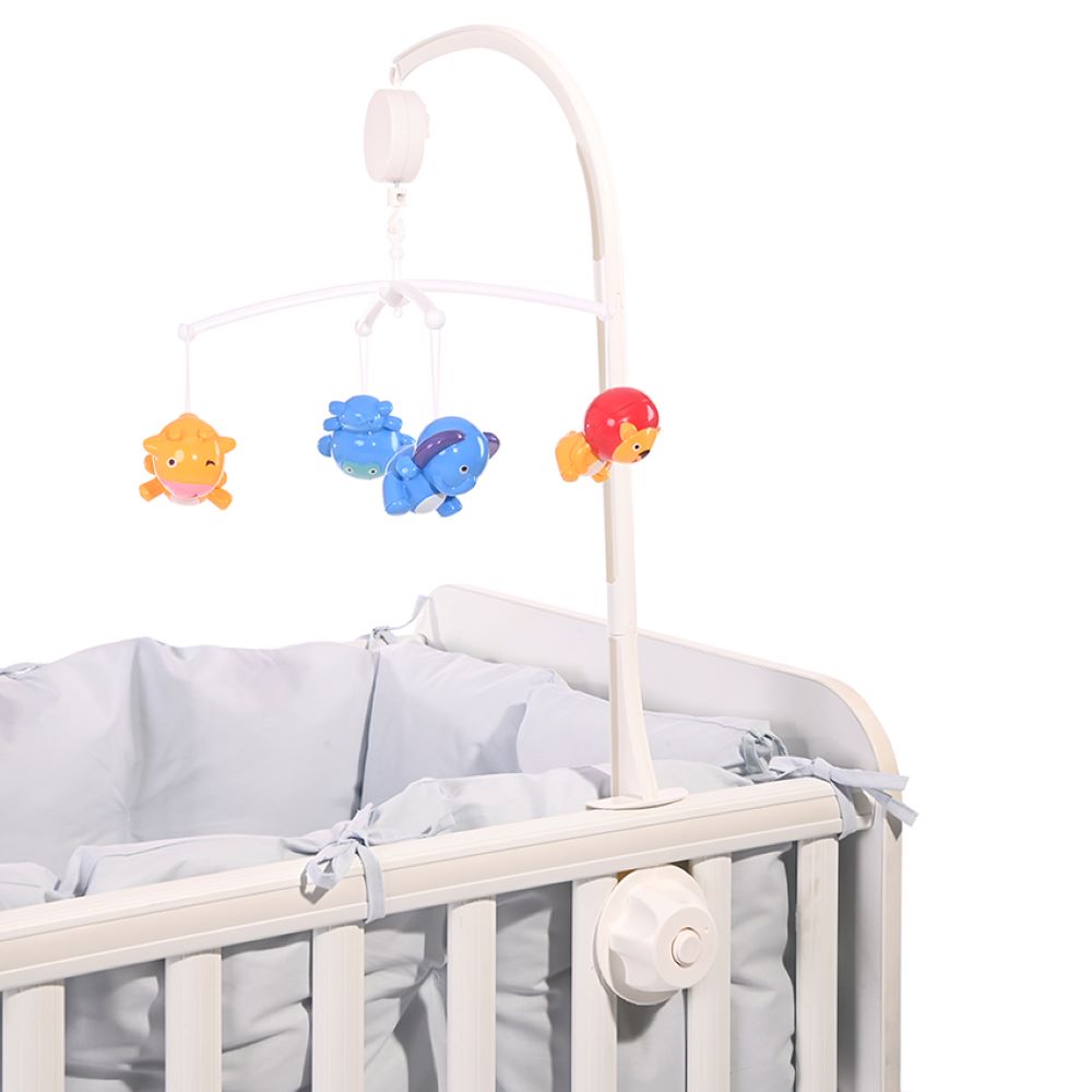 Lorelli Musik Mobile wilde Tiere Melodie vier Tiere abnehmbar Aufzugsmechanismus wei&szlig; - Bild 1