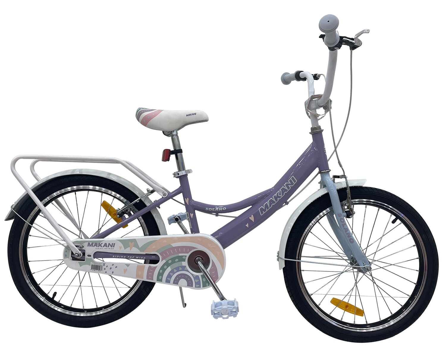 Makani Kinderfahrrad Solano 20 Zoll Klingel, Reflektoren, V-Bremsen, verstellbar lila | 03801006041038