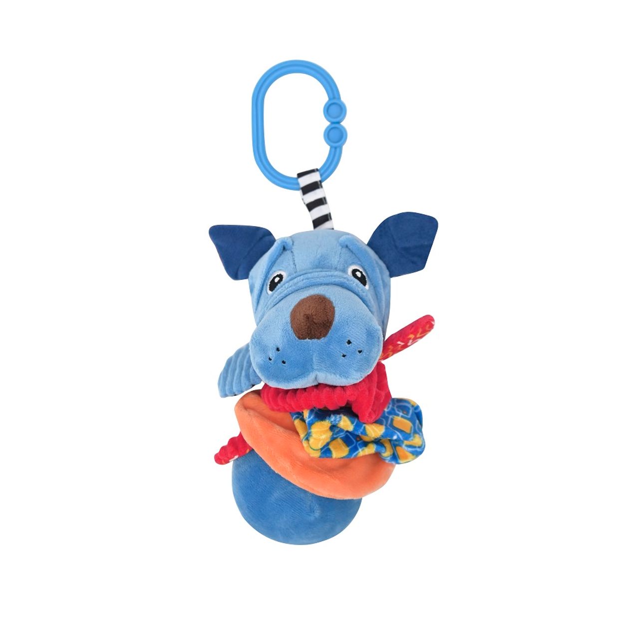 Lorelli Baby Pl&uuml;schtier, Vibration, C-Ring, Faltenzonen, Greifling, Spielbogen blau - Bild 1