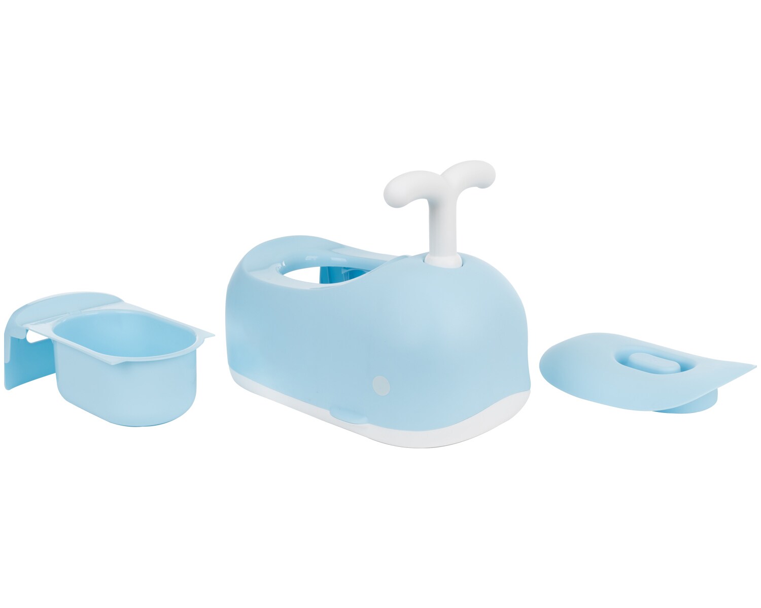 Kikkaboo T&ouml;pfchen Wal, Beh&auml;lter abnehmbar, Deckel, rutschfeste Basis, Spielgriff blau - Bild 1