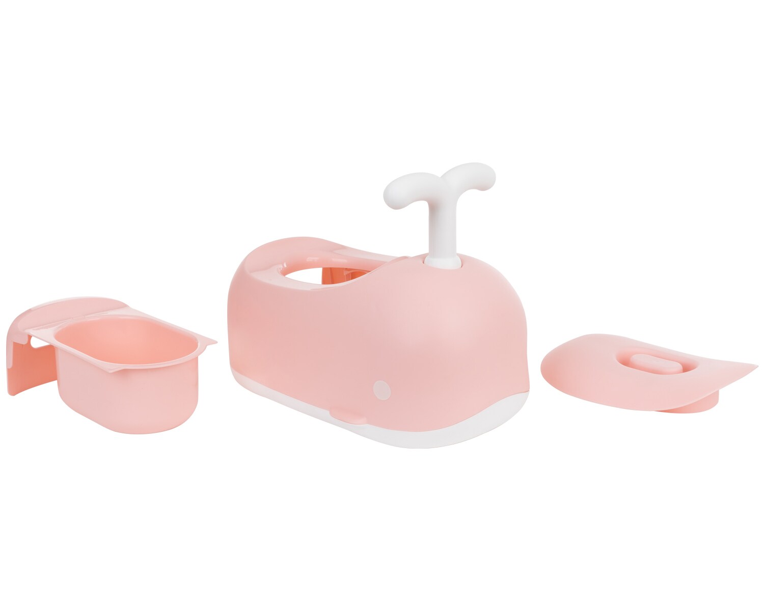 Kikkaboo T&ouml;pfchen Wal, Beh&auml;lter abnehmbar, Deckel, rutschfeste Basis, Spielgriff rosa - Bild 1