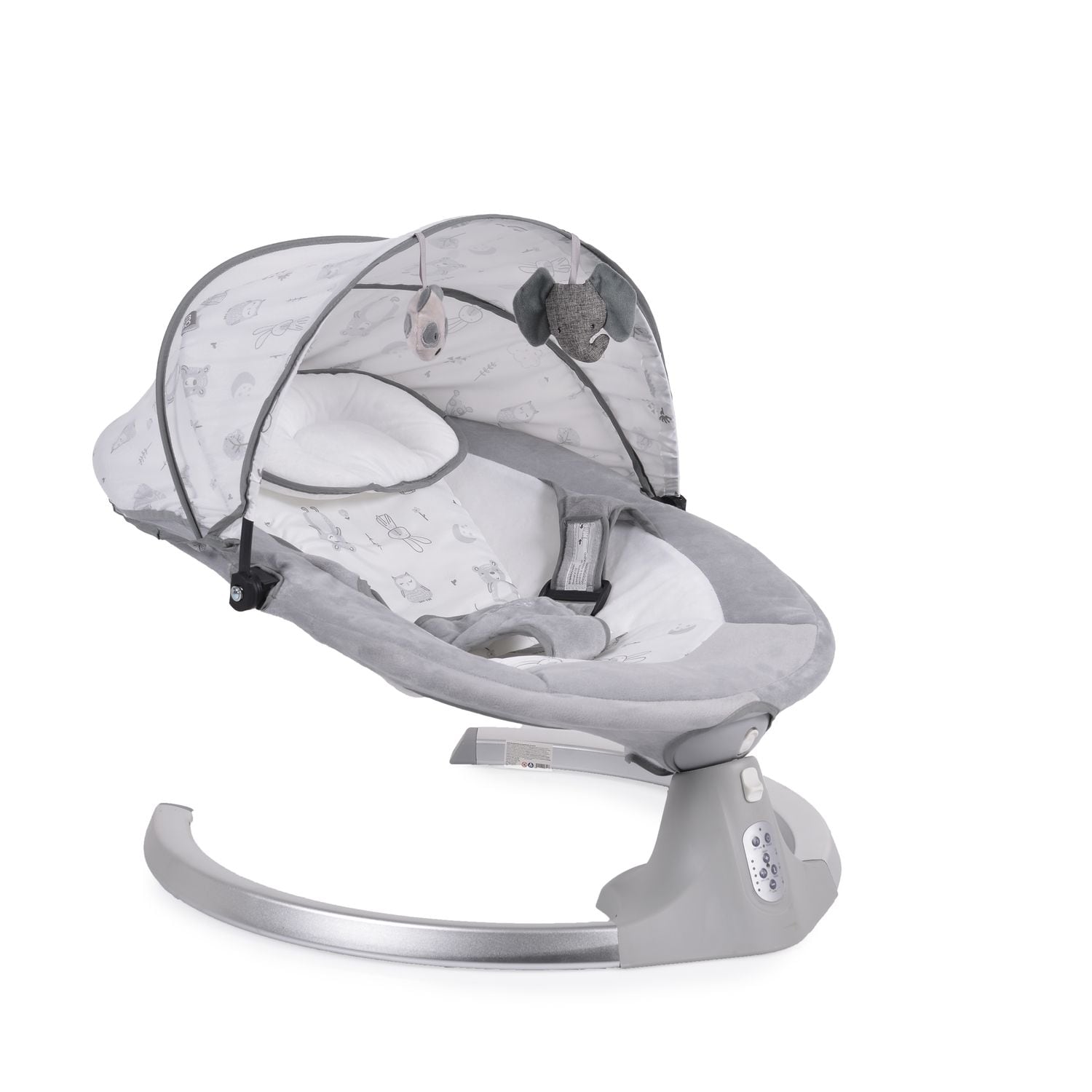 Cangaroo Babywippe Ari Musikfunktion Timer Fernbedienung Moskitonetz Bluetooth grau - Bild 1