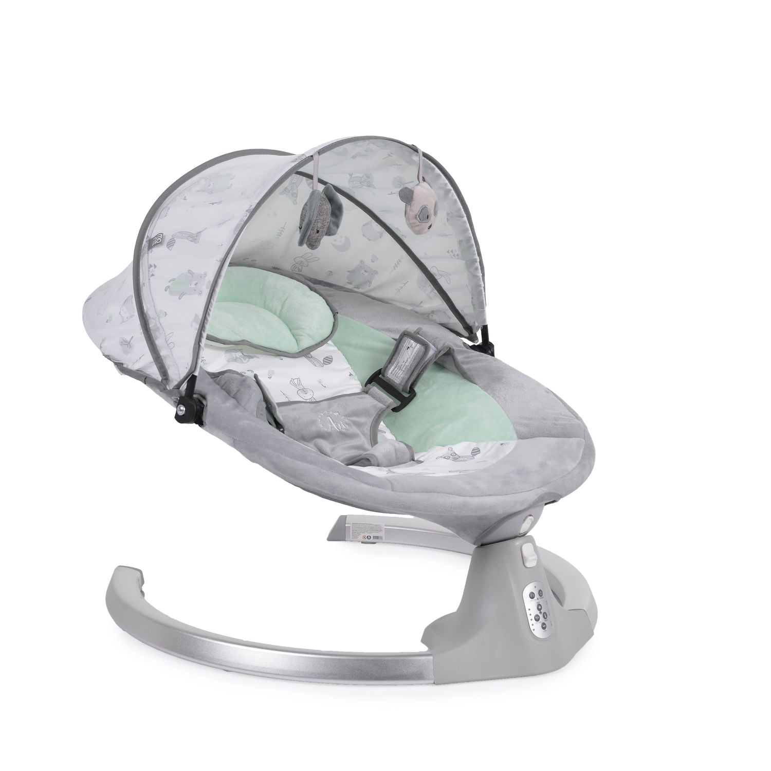 Cangaroo Babywippe Ari Musikfunktion Timer Fernbedienung Moskitonetz Bluetooth gr&uuml;n - Bild 1