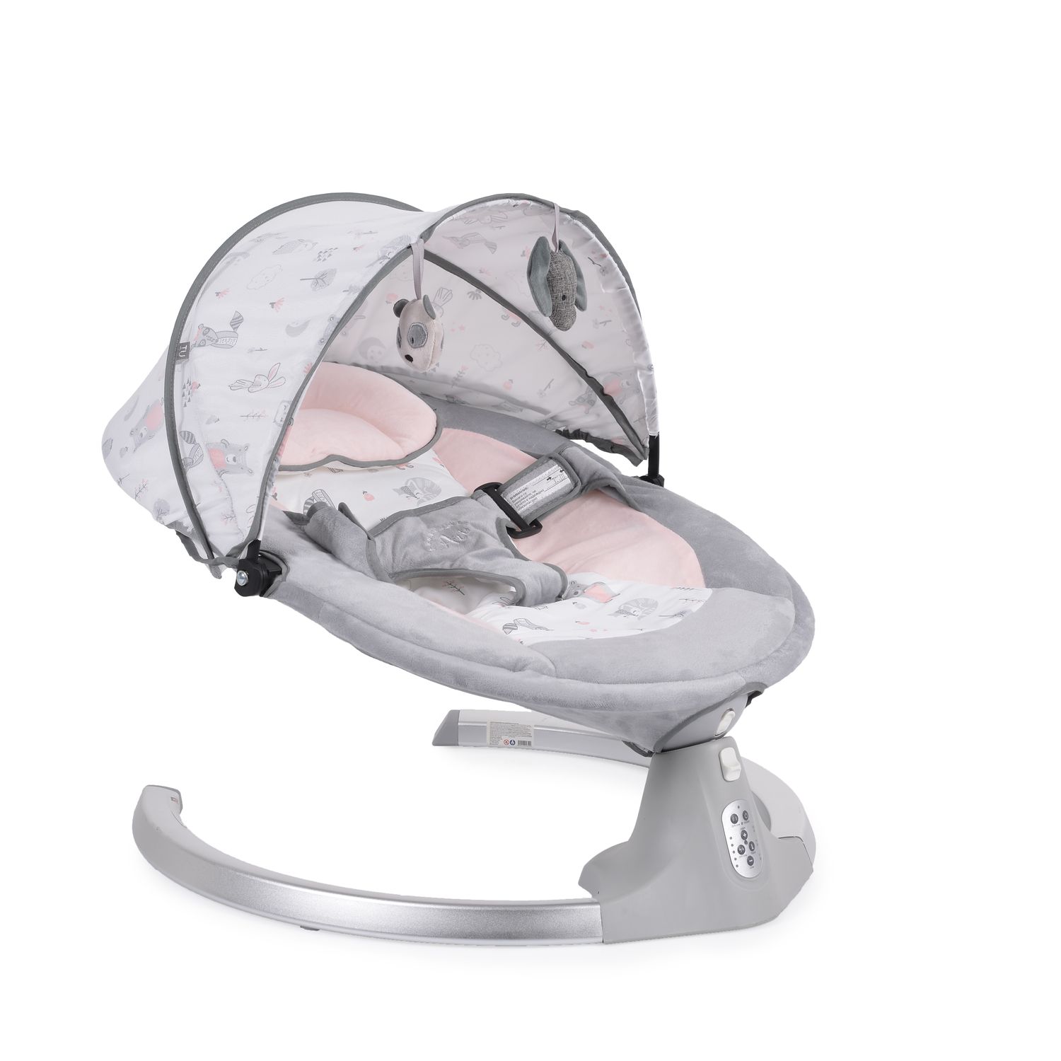 Cangaroo Babywippe Ari Musikfunktion Timer Fernbedienung Moskitonetz Bluetooth rosa - Bild 1