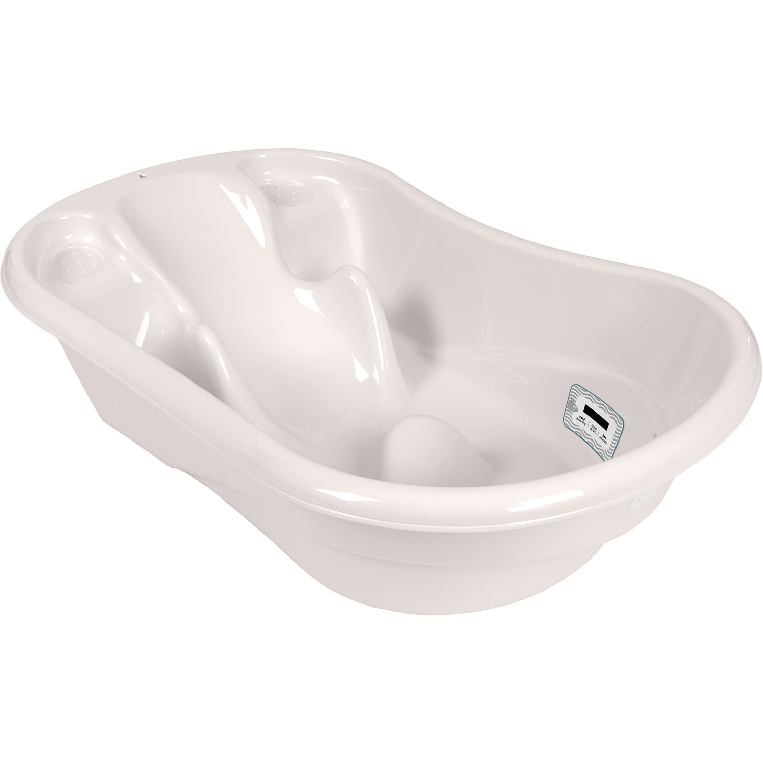 Kikkaboo Babybadewanne Hippo anatomisch geformt, 94 cm, integrierter Thermometer beige
