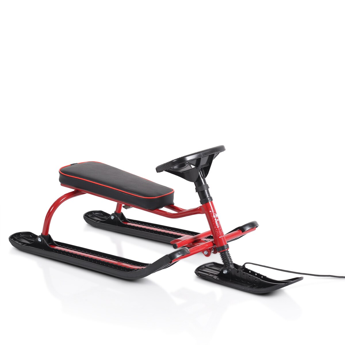 Byox Kinderschlitten Vihren Lenkschlitten, Lenkrad, Zugseil, wasserdichter Sitz rot | 03800146227609