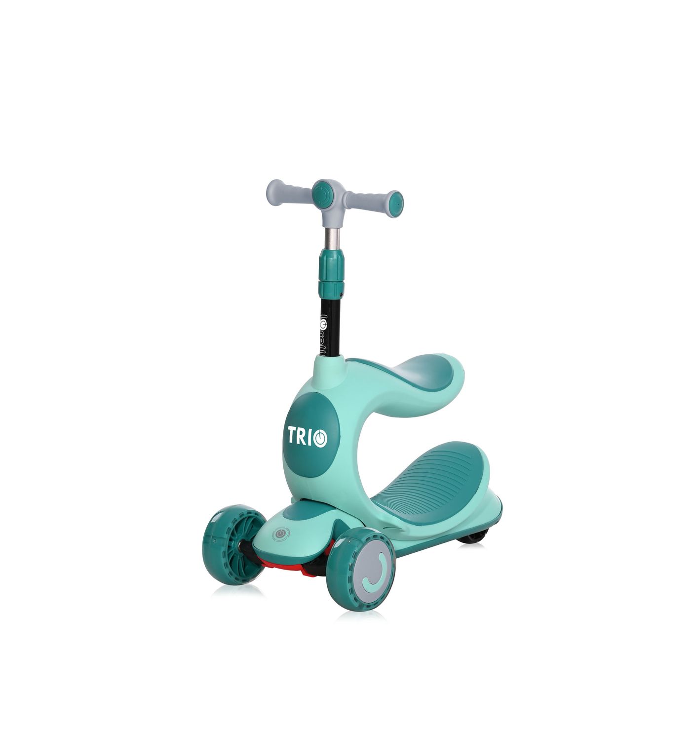 Lorelli Kinderroller Trio 2 in 1 Laufrad leuchtende R&auml;der verstellbar klappbar t&uuml;rkis - Bild 1