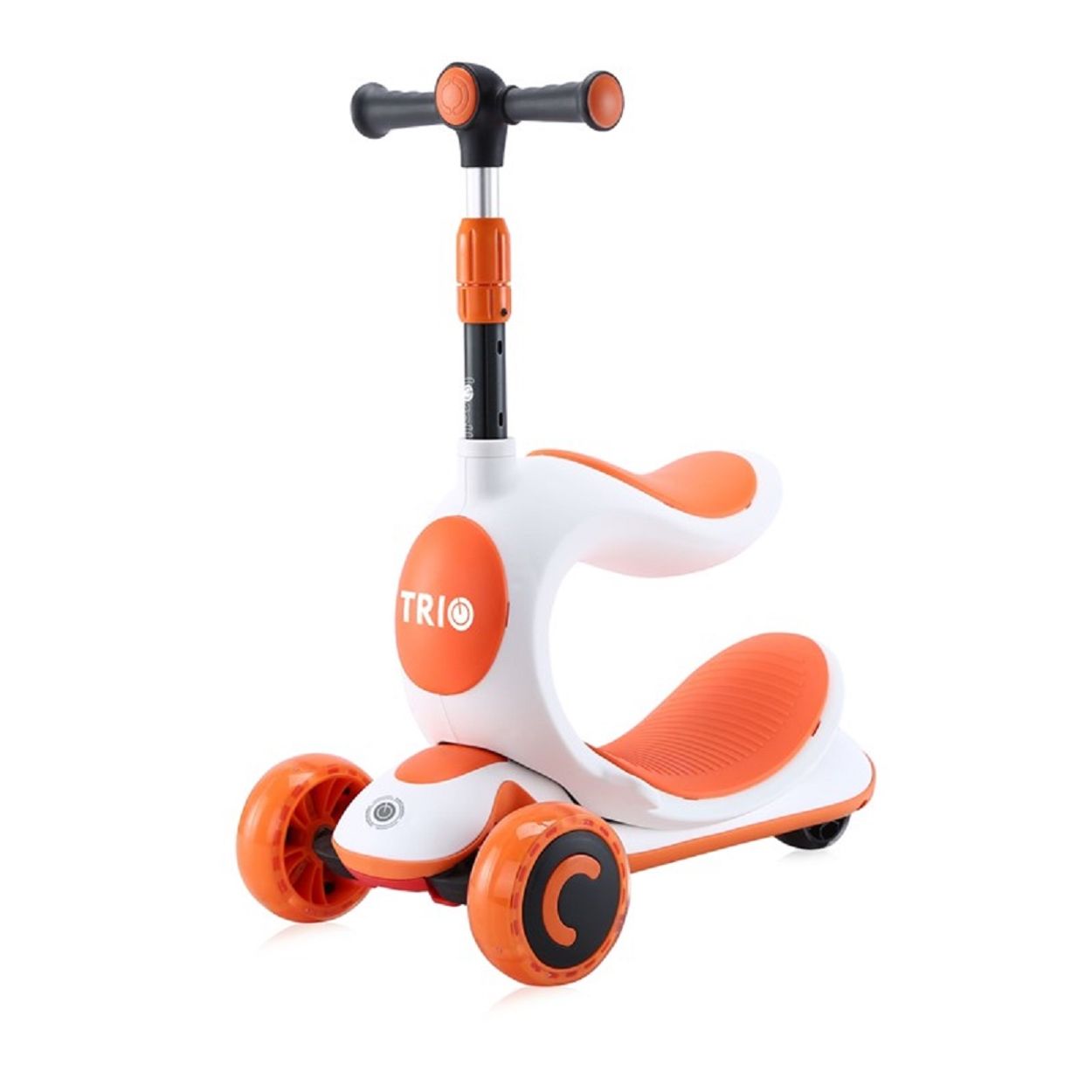 Lorelli Kinderroller Trio 2 in 1 Laufrad leuchtende R&auml;der verstellbar klappbar orange - Bild 1