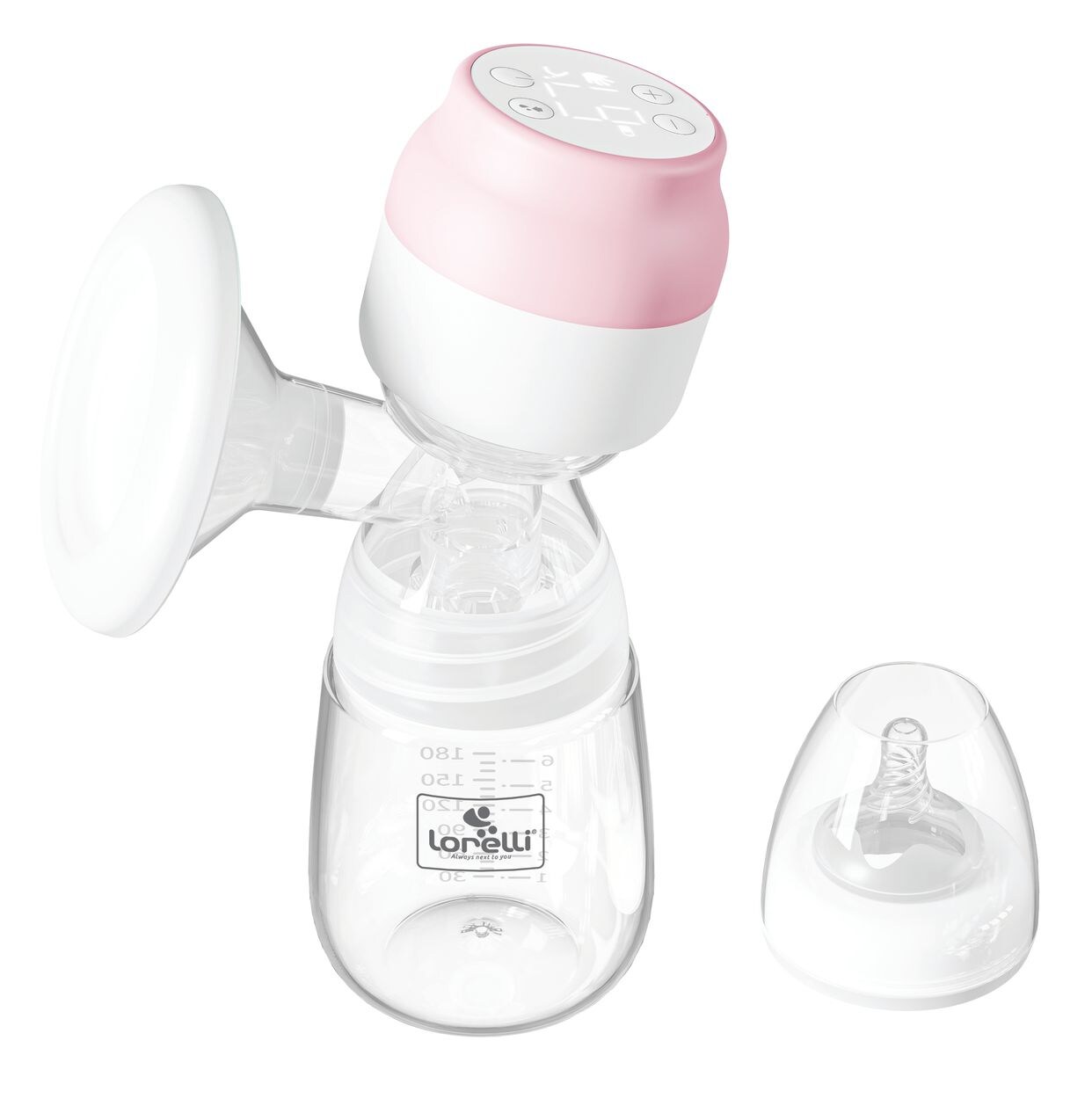 Lorelli elektrische Milchpumpe Save your time LED-Anzeige 9 Pumpstärken Flasche rosa