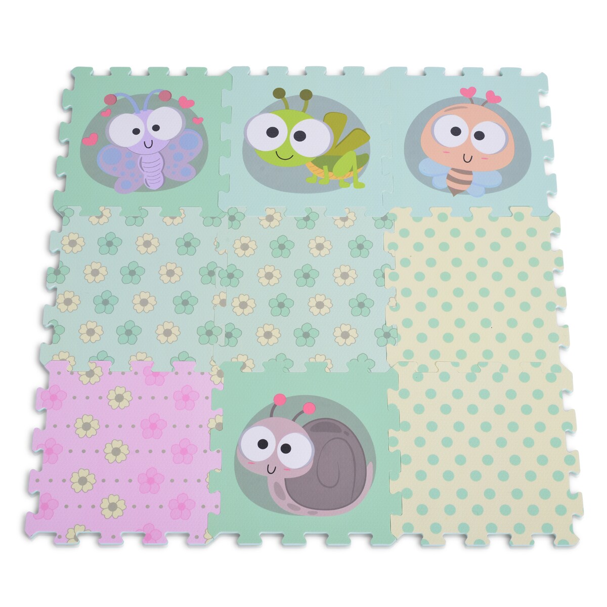 Moni Puzzlematte 9 teilig Puzzleteppich Teilegr&ouml;&szlig;e 31 x 31 cm EVA-Schaum gr&uuml;n - Bild 1