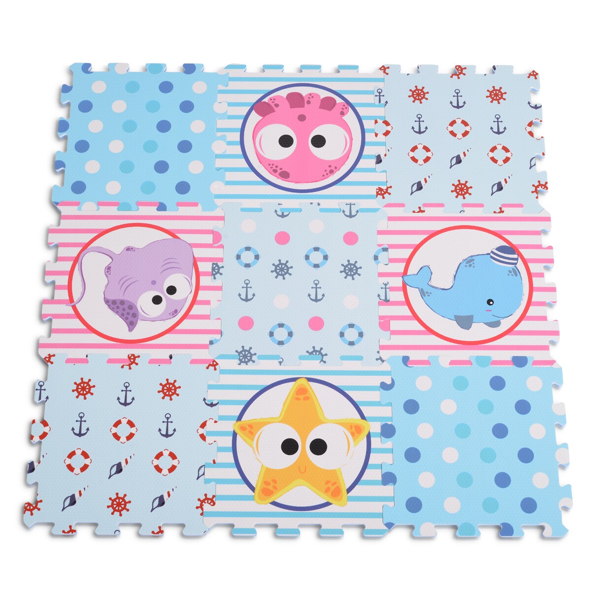 Moni Puzzlematte 9 teilig Puzzleteppich Teilegr&ouml;&szlig;e 31 x 31 cm EVA-Schaum blau - Bild 1