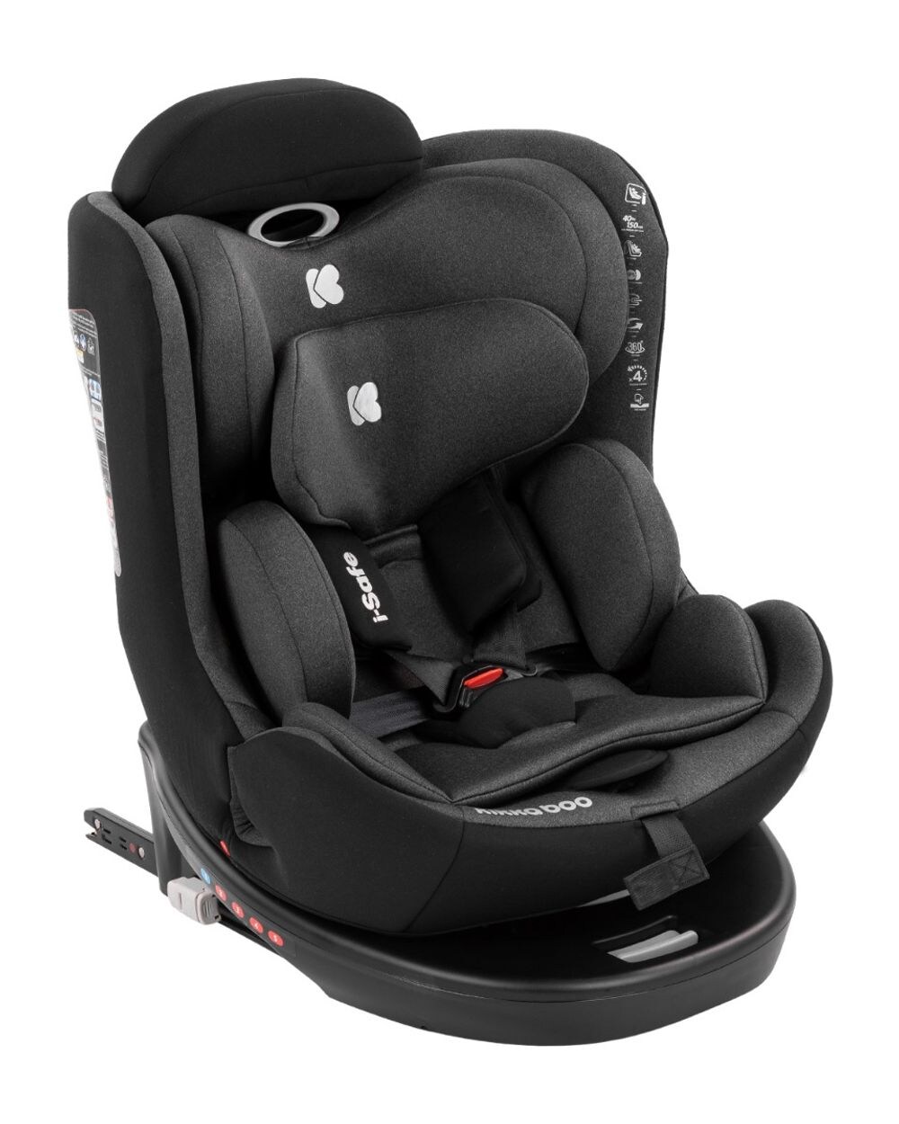 Kikka boo Kindersitz i-Safe, i-Size (40-150 cm) Isofix, Top-Tether, verstellbar dunkelgrau