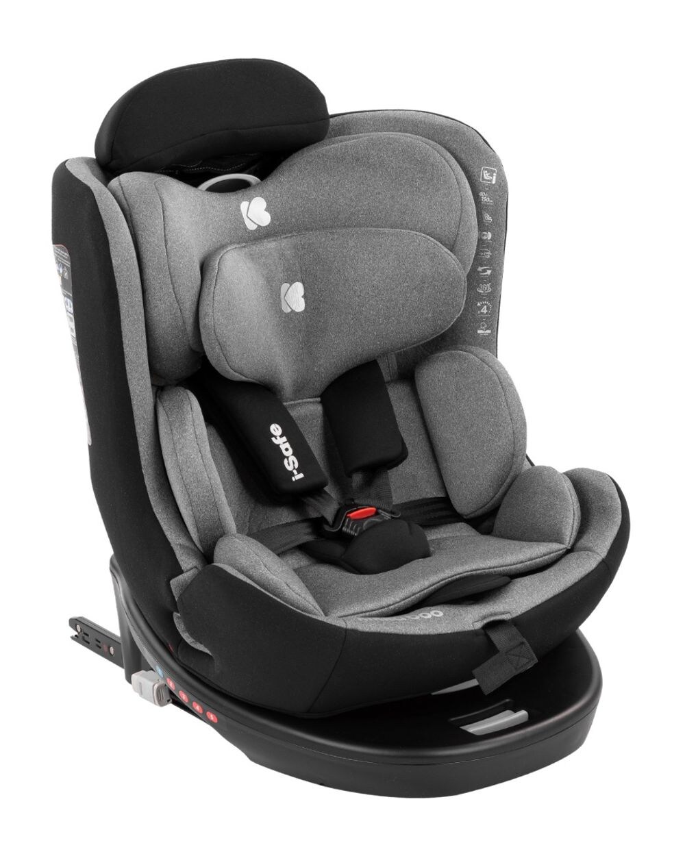 Kikka boo Kindersitz i-Safe, i-Size (40-150 cm) Isofix, Top-Tether, verstellbar hellgrau
