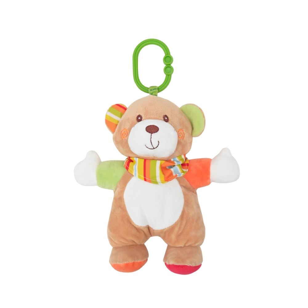 Lorelli Baby Kuscheltier Pl&uuml;sch Greifling, C-Ring, auff&auml;llige Farben, ab Geburt beige - Bild 1