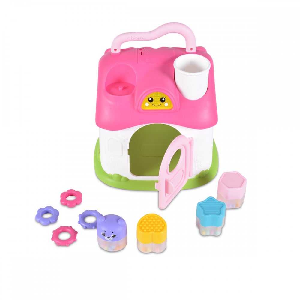 Moni Sortierspiel Elfenhaus QX-91163E Musik, Licht Formsortierspiel Formen Griff rosa - Bild 1