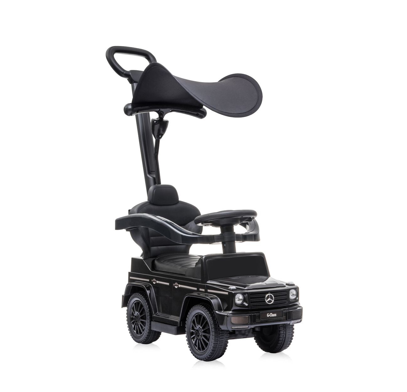 Lorelli Kinder Rutschauto Mercedes Benz G350D, Sonnendach, Schiebestange, Musik schwarz