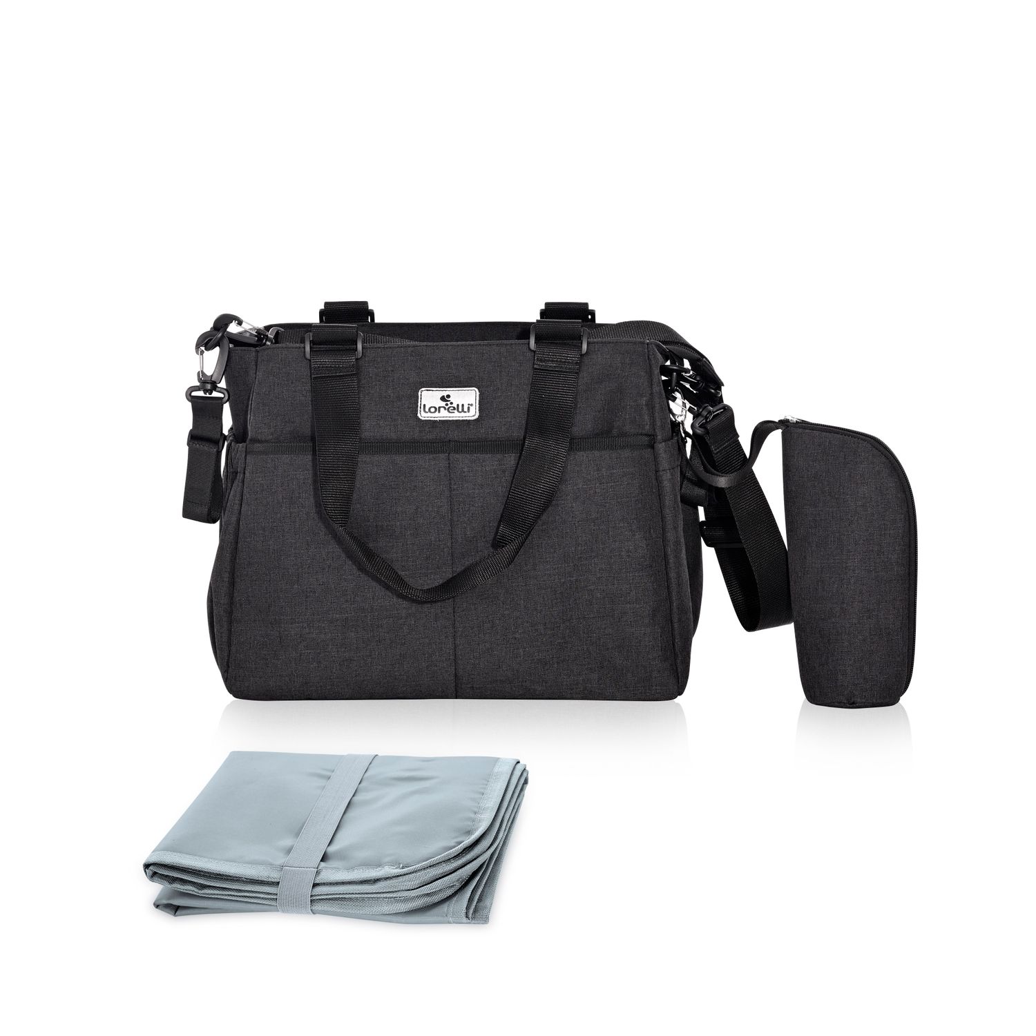 Lorelli Wickeltasche Maya Rei&szlig;verschluss Wickelunterlage isolierte Seitentasche schwarz - Bild 1