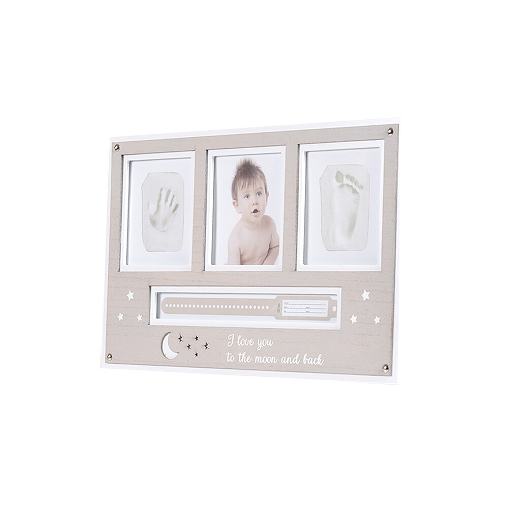 Cangaroo Baby Hand- und Fußabdruckset, Fotorahmen aus Holz, für 2 Abdrücke beige | 03800146266172
