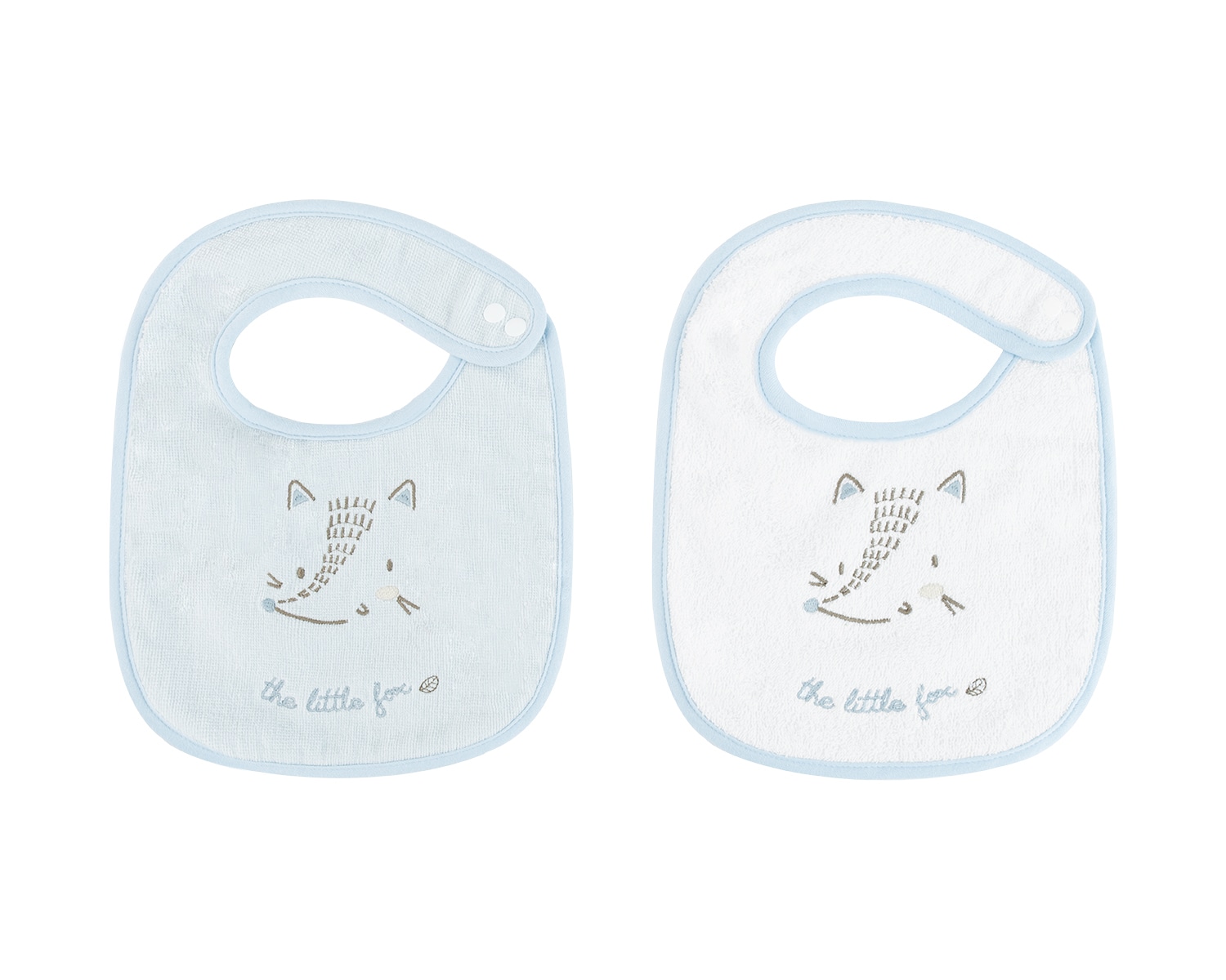 Kikkaboo Babylatz Frottee 2-teiliges Set, L&auml;tzchen, Druckknopf, 100% Baumwolle blau - Bild 1