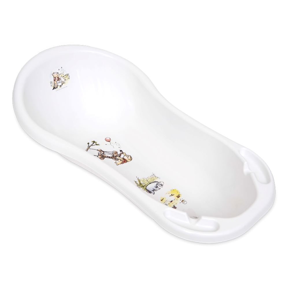 Lorelli Baby Badewanne B&auml;r und Freunde 100 cm, Ablagef&auml;cher, Wasserablauf wei&szlig; - Bild 1