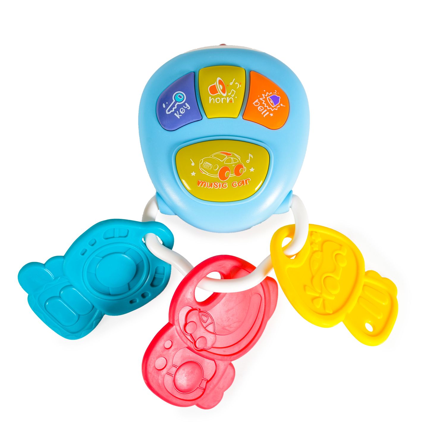 Moni Baby Musik Schl&uuml;sselbund 855-73A Autoschl&uuml;ssel Tasten Musik Licht Ger&auml;usche blau - Bild 1