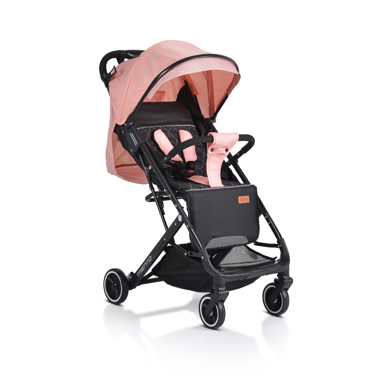 Moni Kinderwagen Buggy Trento faltbar Moskitonetz Getr&auml;nkehalter Hinterradbremse rosa - Bild 1