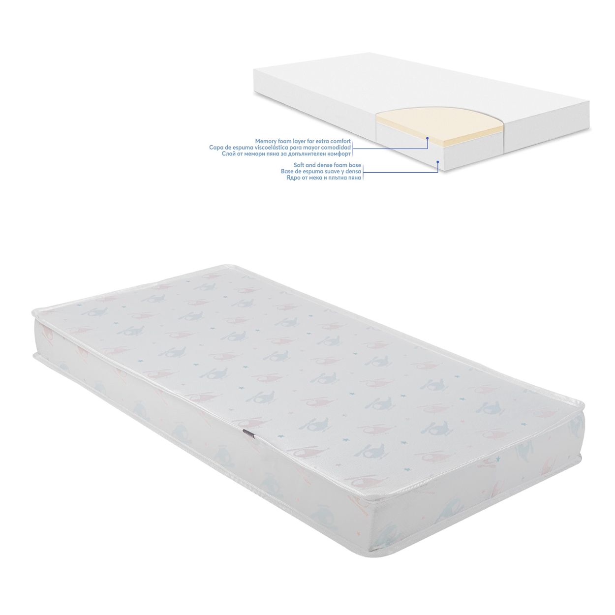 Kikkaboo Babybett-Matratze Memory Comfort, 120 x 60 x 12 cm Bindungsveredelung boy girl - Bild 1