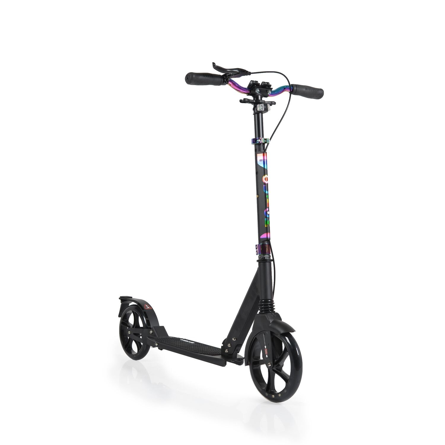 Byox Kinderroller Quick klappbar, Handbremse, Seitenständer, LED-Scheinwerfer schwarz | 03800146227715