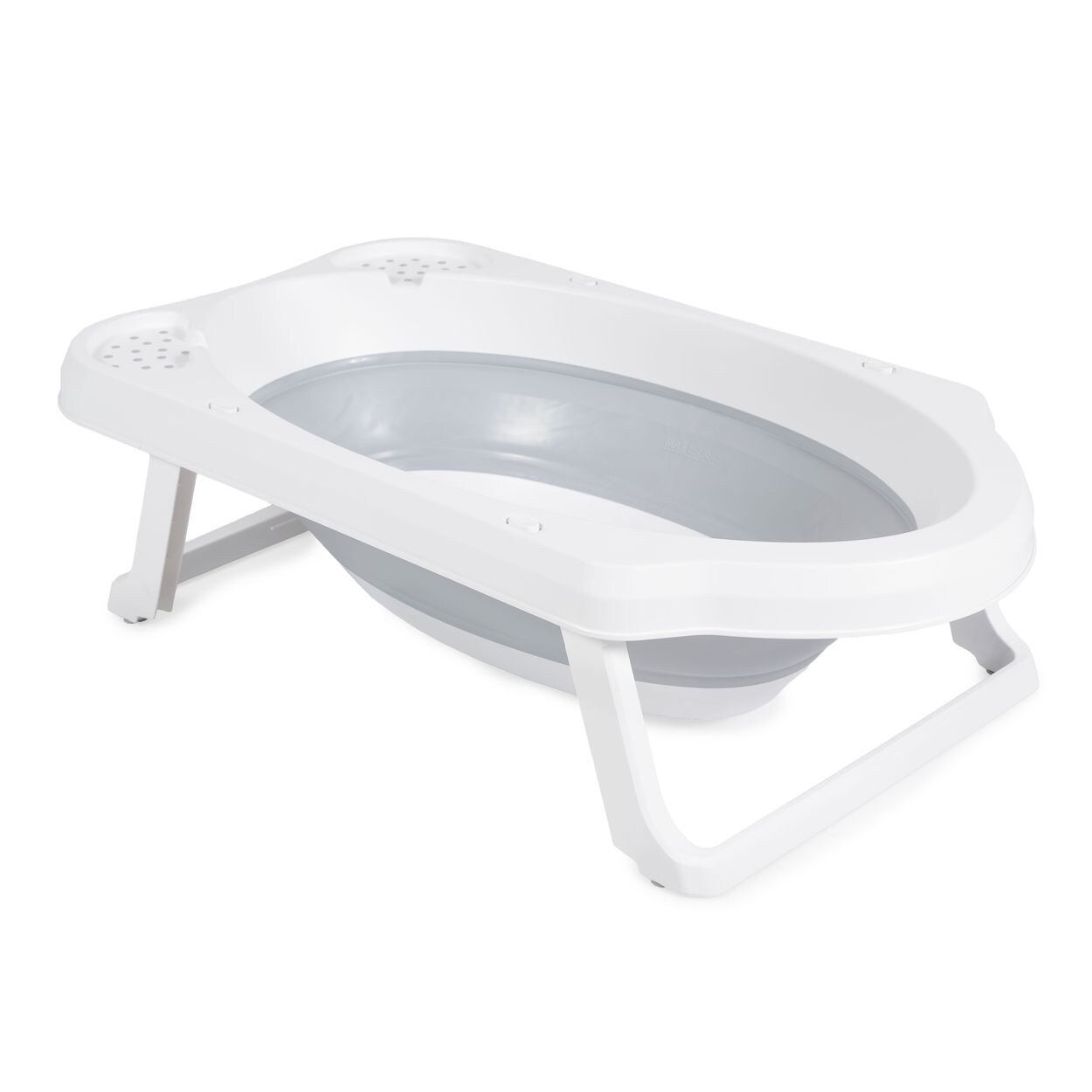 Cangaroo faltbare Babybadewanne Maui, 84 cm lang, Wasserablauf, Ablagefächer grau