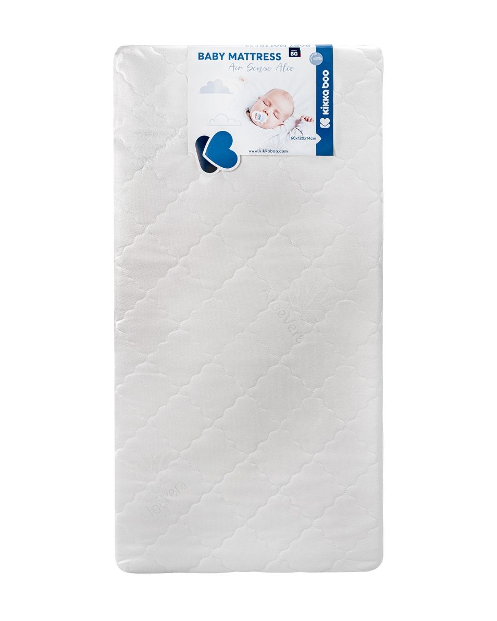 Kikkaboo Babybett Matratze Air Sense 120 x 60 x 14 cm Bezug abnehmbar, 3D Schaum wei&szlig; - Bild 1