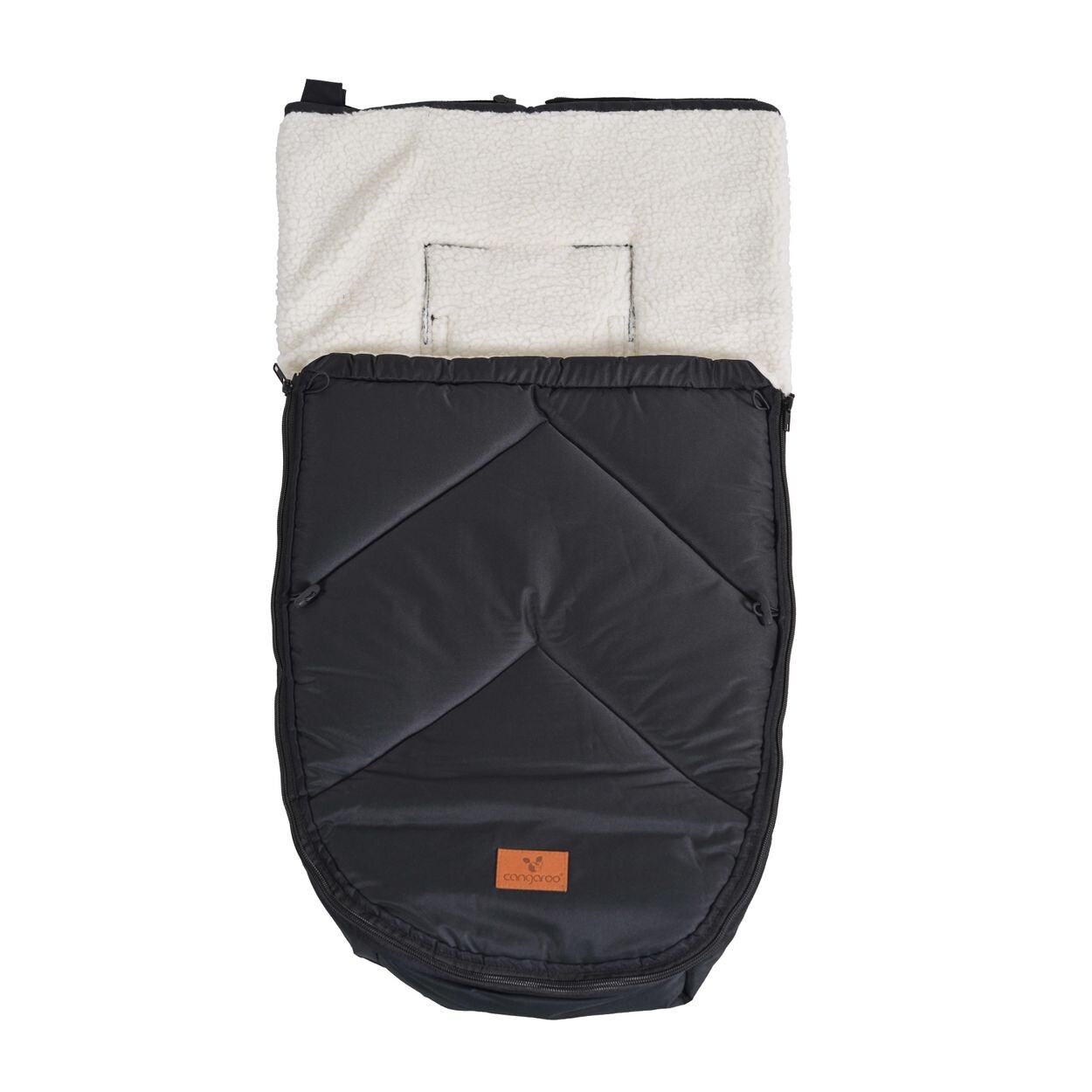Cangaroo Kinderwagen Fußsack Luxe, durchgehender Reißverschluss, wetterfest schwarz