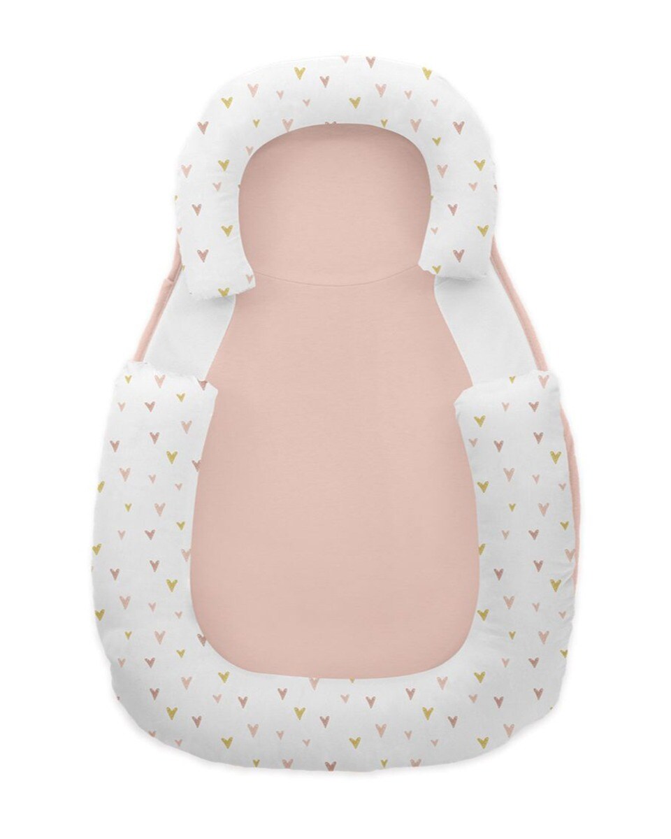 Kikkaboo Baby Lagerungskissen 60 x 40 cm Memory Foam, Baumwolle, rutschfest rosa - Bild 1