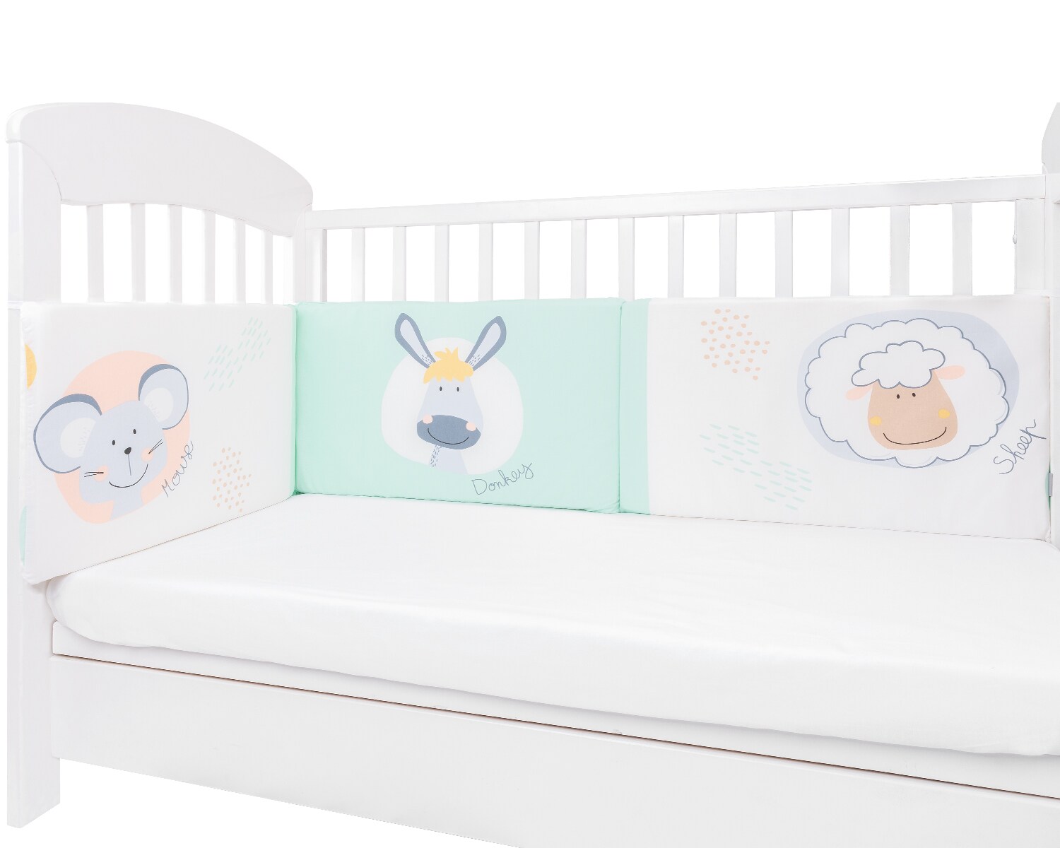 Kikkaboo Nestchen my Home Babybett 140 x 70 cm Bettumrandung 210 cm Baumwolle gr&uuml;n - Bild 1
