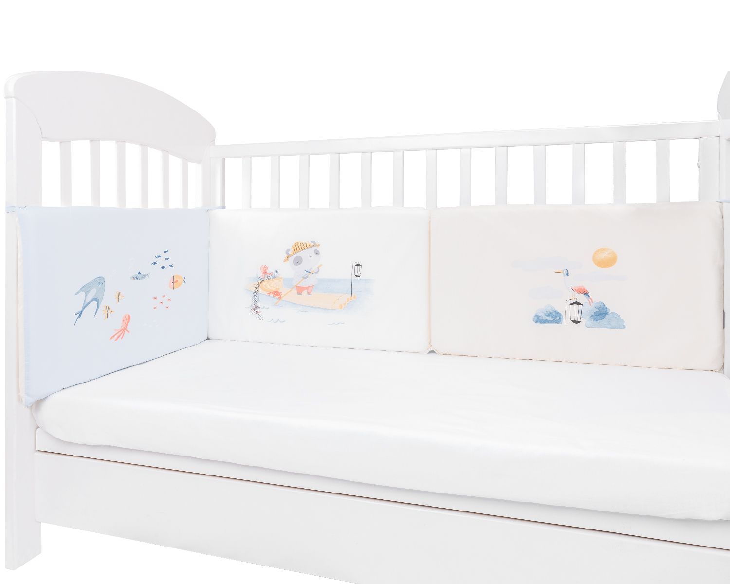Kikkaboo Nestchen my Home Babybett 140 x 70 cm Bettumrandung 210 cm Baumwolle blau - Bild 1