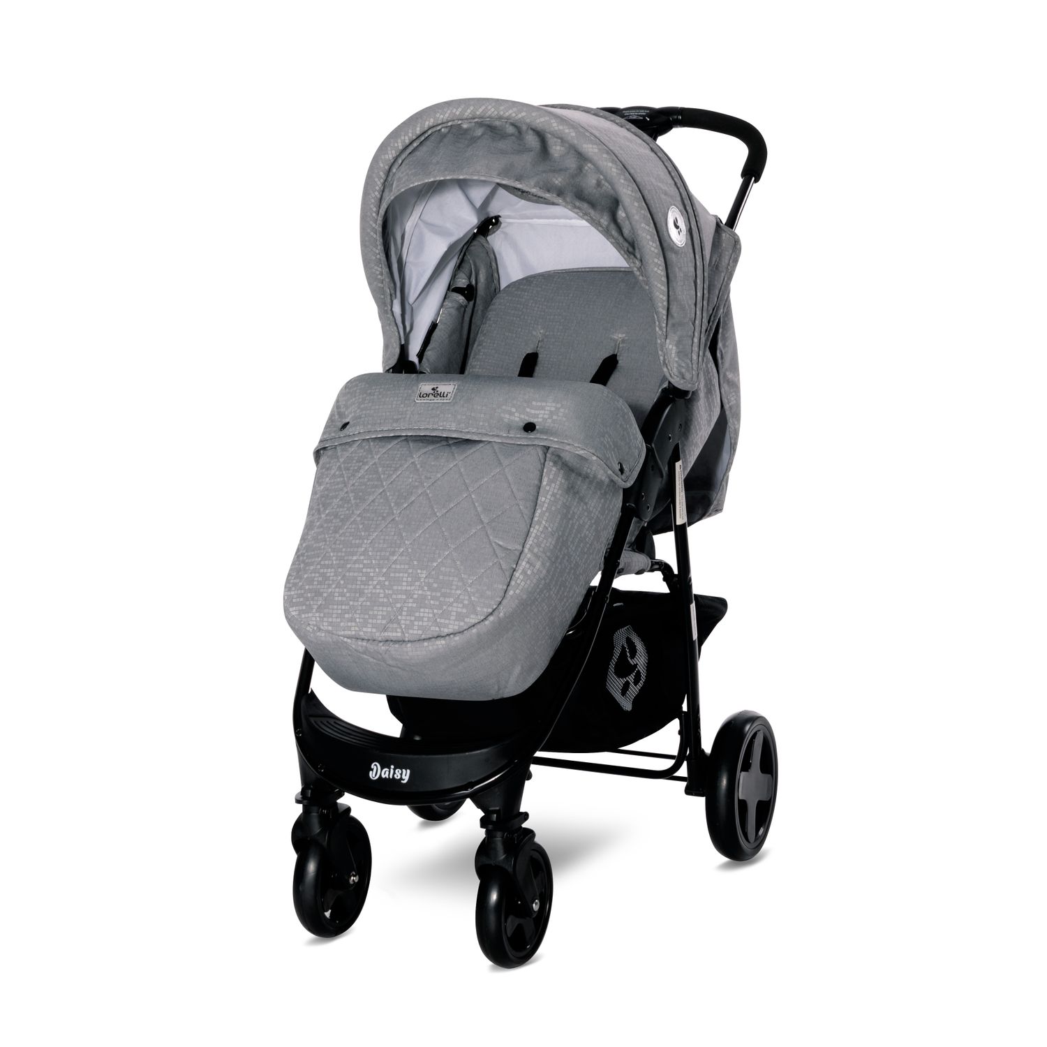 Lorelli Kinderwagen Daisy Basic, Buggy, Fu&szlig;abdeckung, verstellbar, faltbar, Korb grau - Bild 1