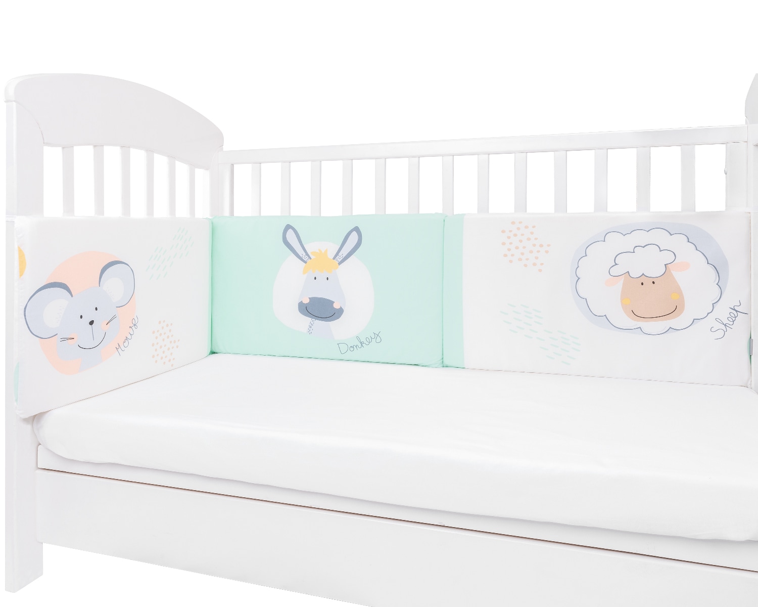 Kikkaboo Babybett Nestchen f&uuml;r Babybett 120 x 60 cm, Bettumrandung 180 x 35 cm gr&uuml;n - Bild 1