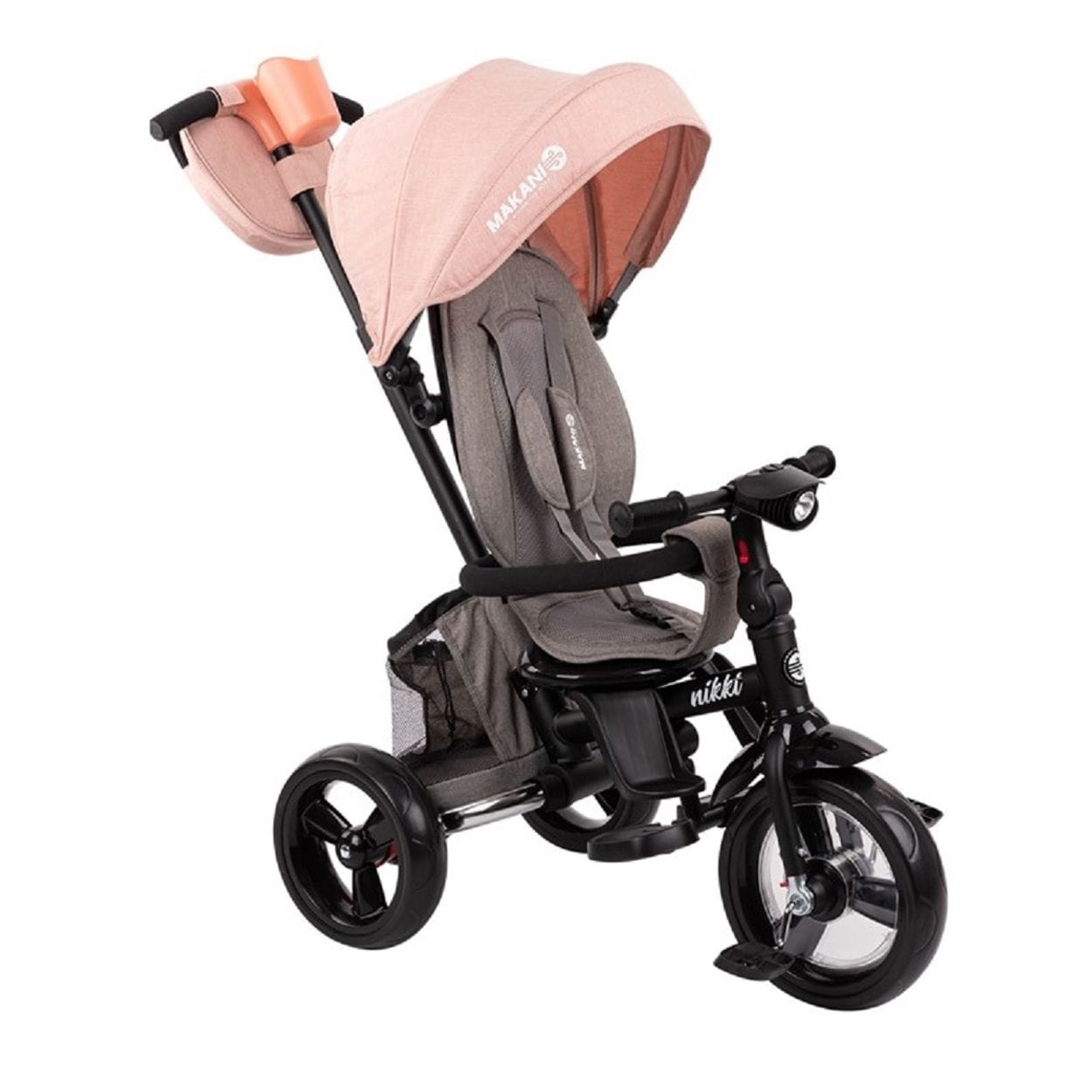 Kikkaboo Tricycle Nikki 3 in 1 Dreirad, klappbar EVA-Reifen Musik Lichter Griff rosa - Bild 1
