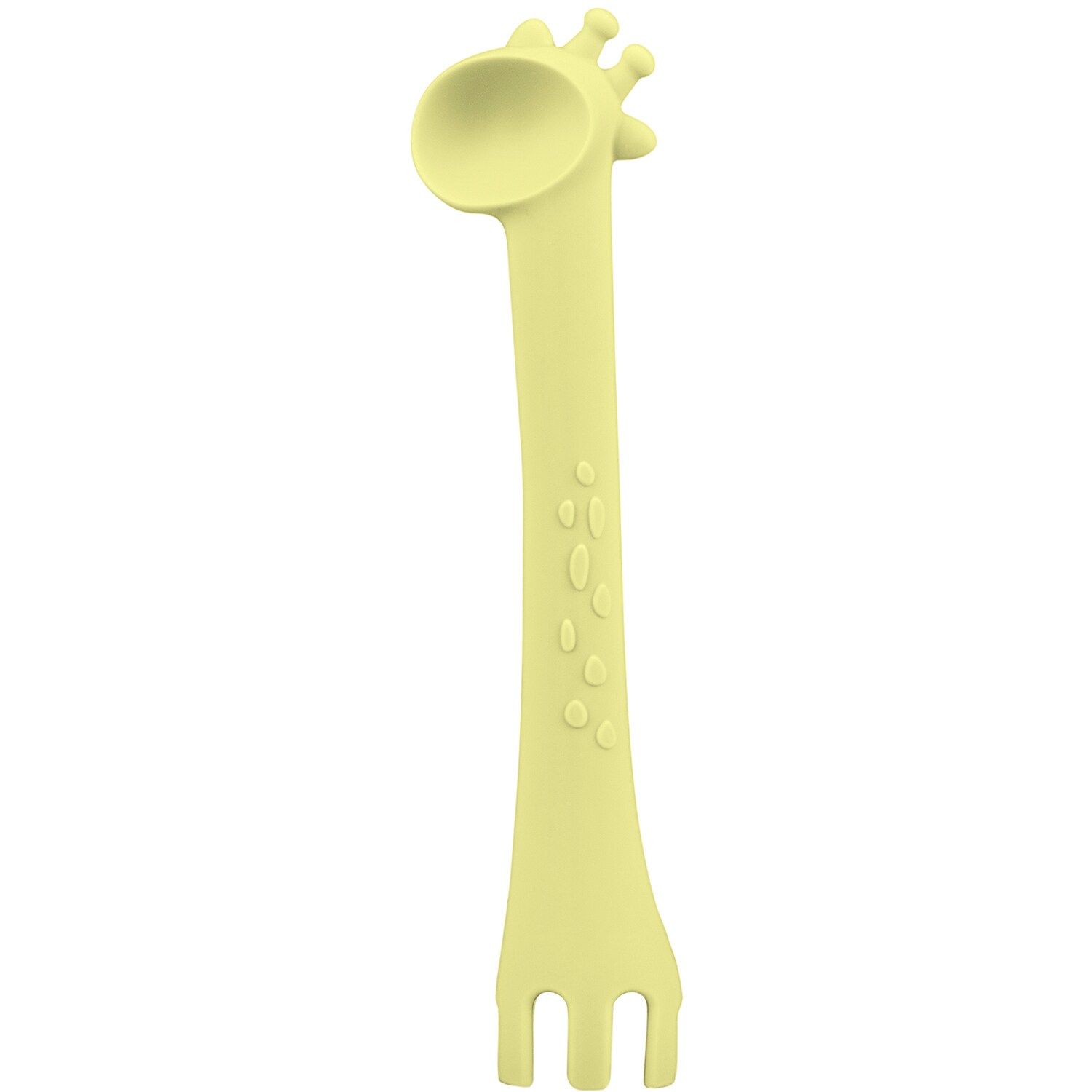 Kikkaboo Kinder Silikonl&ouml;ffel Giraffe, Gabel, temperaturbest&auml;ndig, ab 4 Monate gelb - Bild 1