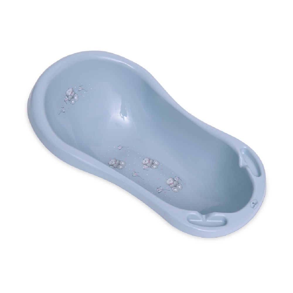 Lorelli Babybadewanne, 84 cm lang, Ablagef&auml;cher, ergonomische Form, ab Geburt hellblau - Bild 1