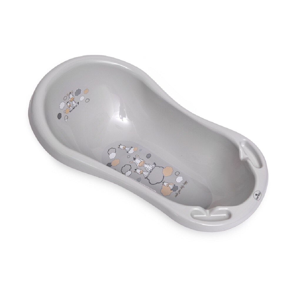 Lorelli Babybadewanne, 84 cm lang, Ablagef&auml;cher, ergonomische Form, ab Geburt grau - Bild 1