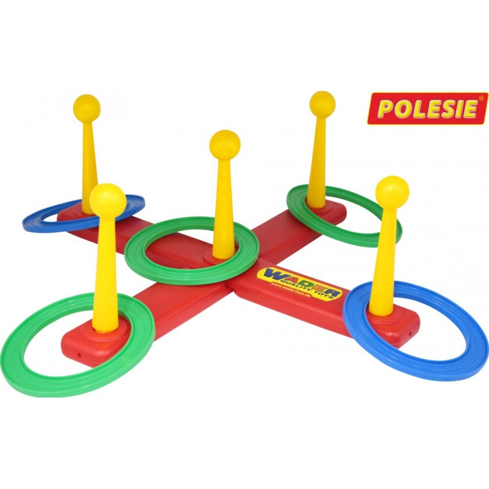 Polesie Kinder Ringwurfspiel 41388, Geschicklichkeitsspiel, f&uuml;r drin und drau&szlig;en rot - Bild 1
