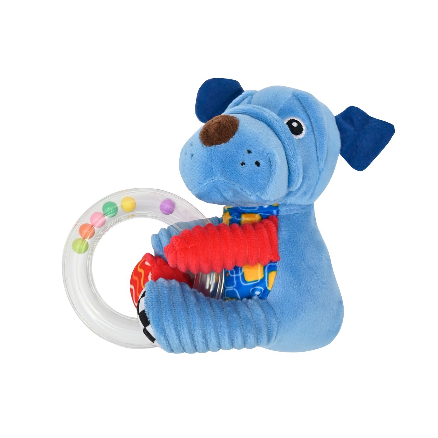 Lorelli Baby Pl&uuml;schtier, Rasselring, Greifling, Rassel, Kuscheltier, ab Geburt blau - Bild 1